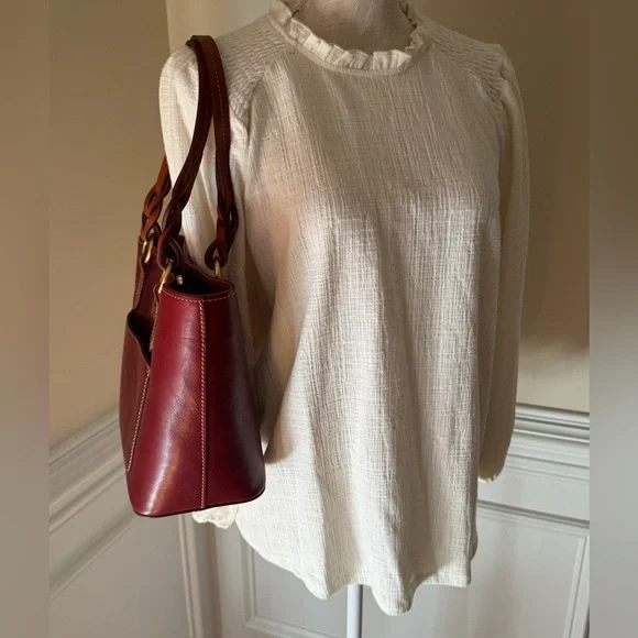 Dooney & Bourke Florentine Leather Bordeaux Gretchen Tote - Picture 8 of 9